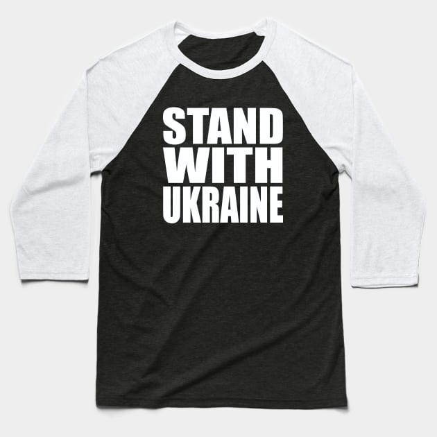 Stand with Ukraine Baseball T-Shirt by Evergreen Tee